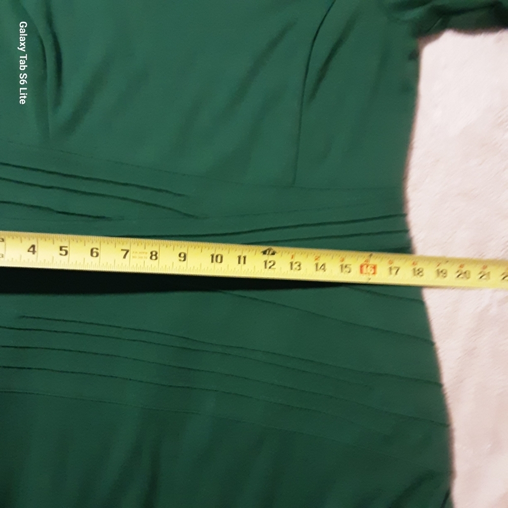 Ellen Tracy Forest Green Long Sleeve Dress Size 14. - Picture 7 of 12